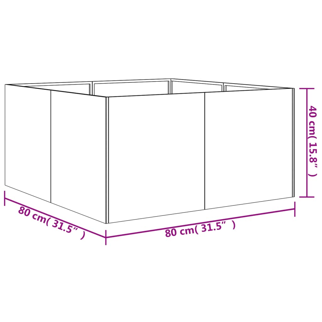 Fioriera 80x80x40 cm in Acciaio Corten - homemem39