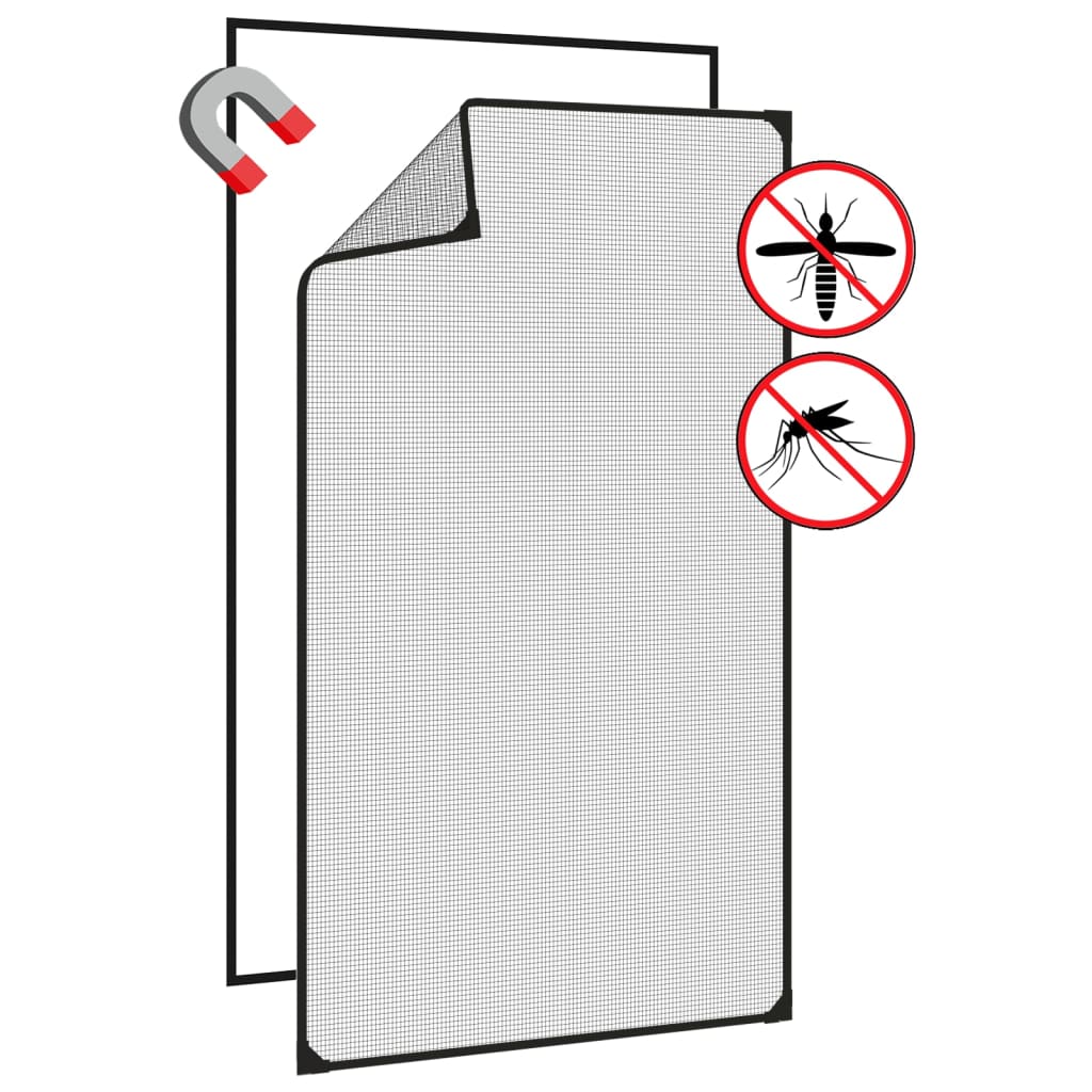 Zanzariera Magnetica per Finestre Antracite 80x140 cm