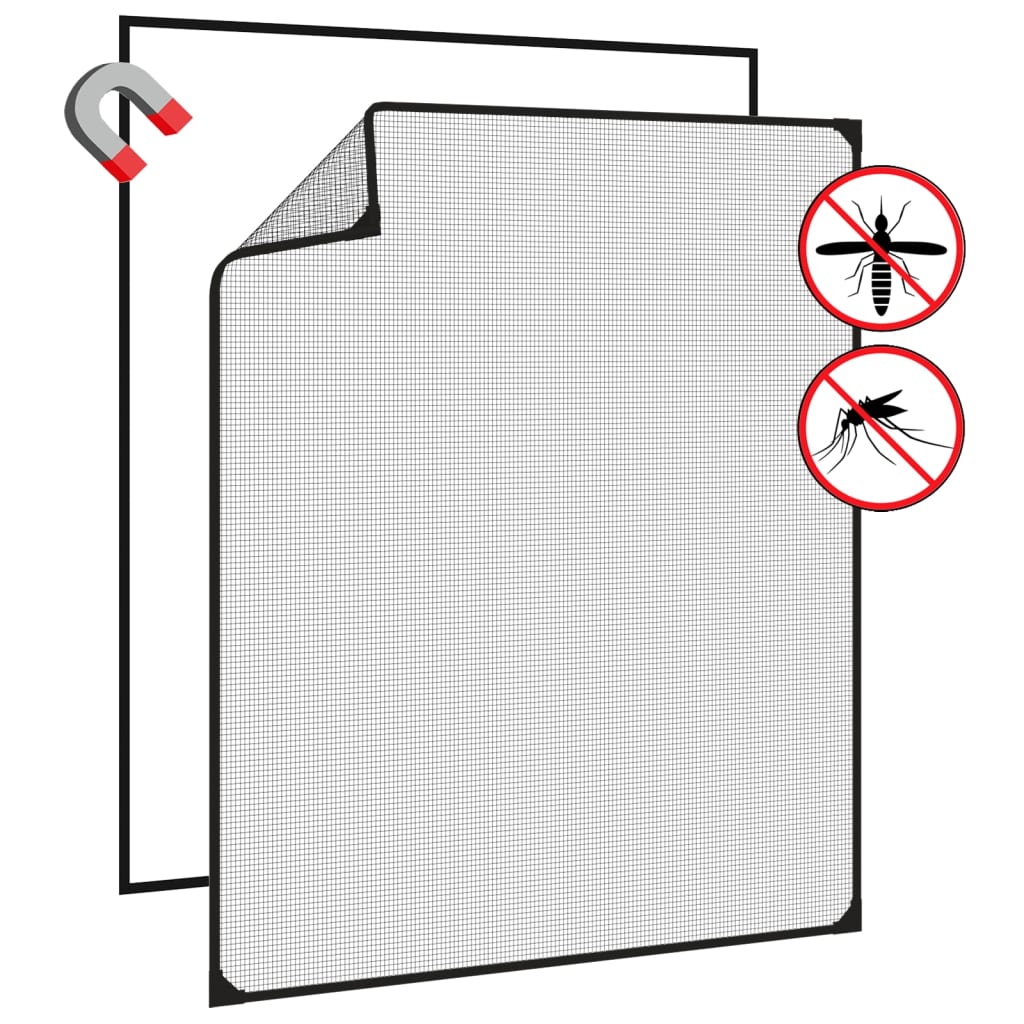 Zanzariera Magnetica per Finestre Antracite 100x120 cm