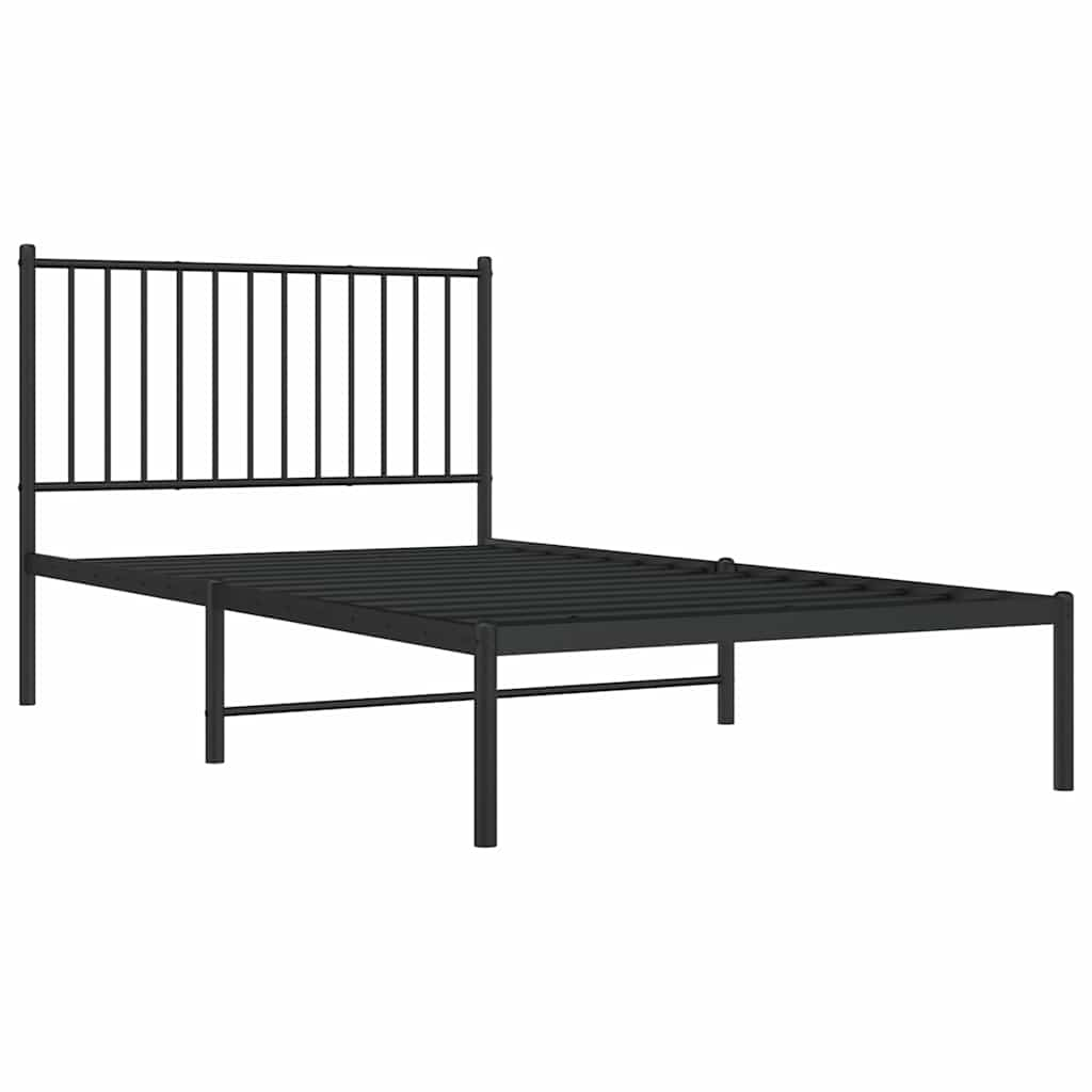 Giroletto con Testiera in Metallo Nero 100x190 cm - homemem39