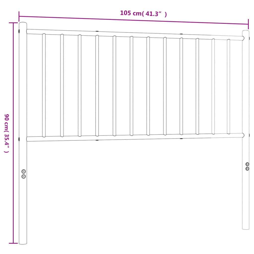 Testiera in Metallo Nero 100 cm - homemem39