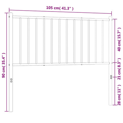 Testiera in Metallo Bianco 100 cm - homemem39