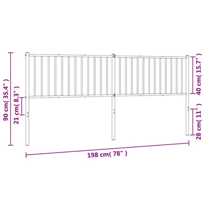 Testiera in Metallo Bianco 193 cm - homemem39