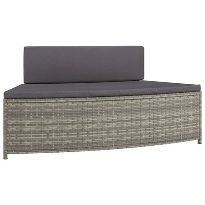 Panche per Spa con Cuscini 2 pz in Polyrattan Grigio - homemem39