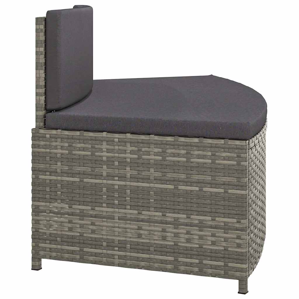 Panche per Spa con Cuscini 2 pz in Polyrattan Grigio - homemem39