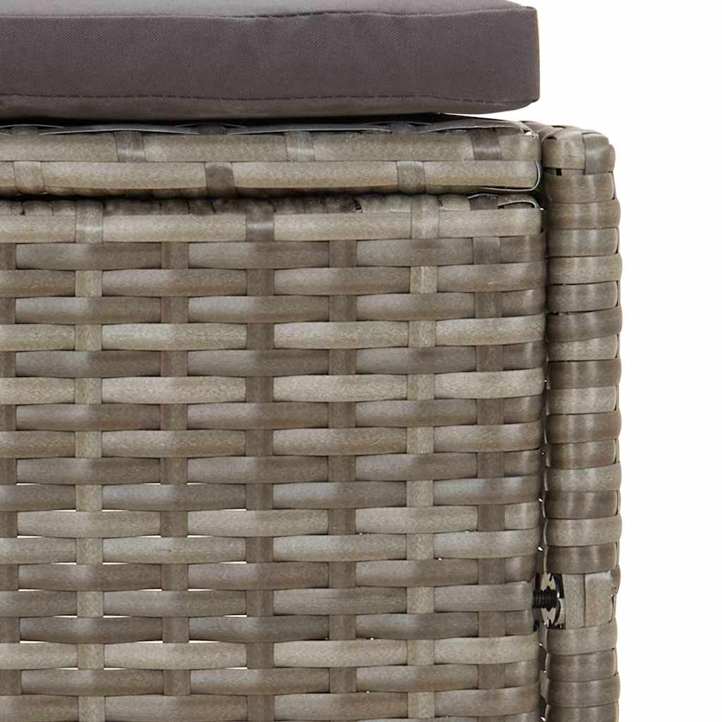 Panche per Spa con Cuscini 2 pz in Polyrattan Grigio - homemem39