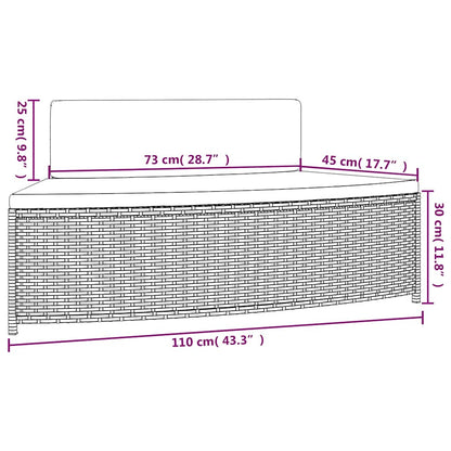 Panche per Spa con Cuscini 2 pz in Polyrattan Grigio - homemem39