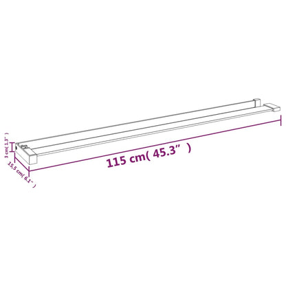 Mensola Doccia a Parete per Doccia Walk-in Nera 115cm Alluminio