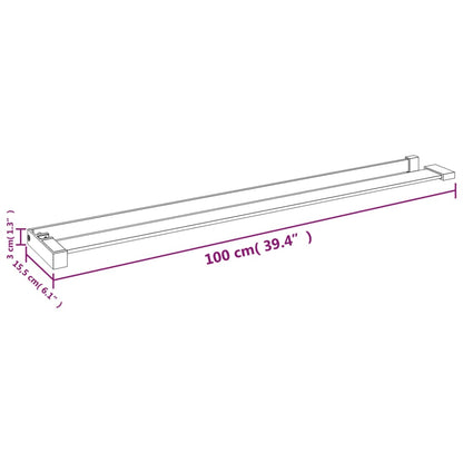 Mensola Doccia per Parete Doccia Walk-in Cromo 100 cm Alluminio - homemem39