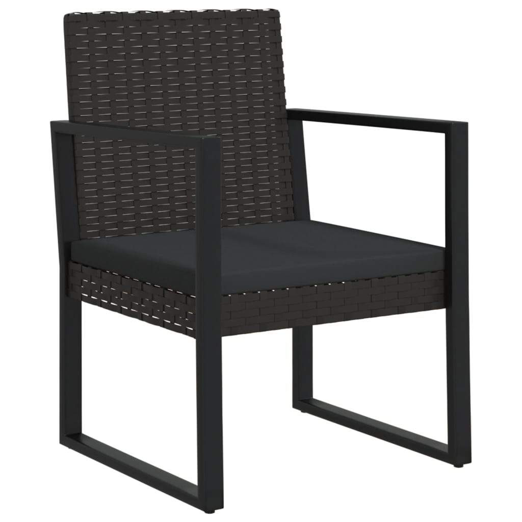 Poltrona da Giardino con Cuscino Nero in Polyrattan - homemem39