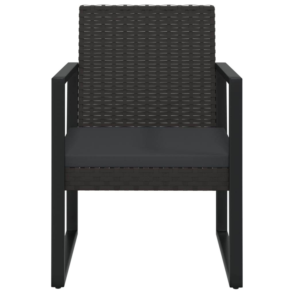 Poltrona da Giardino con Cuscino Nero in Polyrattan - homemem39