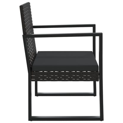 Poltrona da Giardino con Cuscino Nero in Polyrattan - homemem39