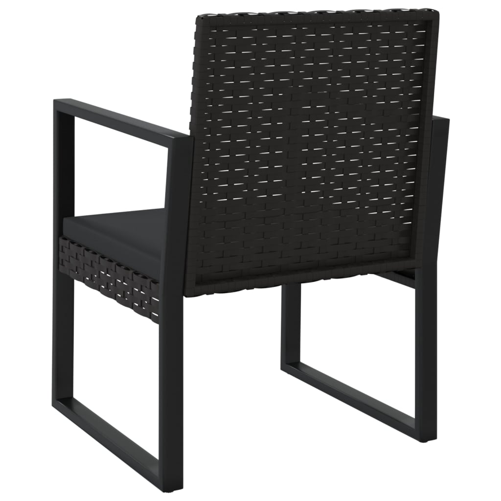 Poltrona da Giardino con Cuscino Nero in Polyrattan - homemem39