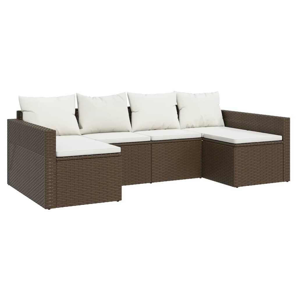 Set Divani da Giardino 2 pz con Cuscini in Polyrattan Marrone - homemem39