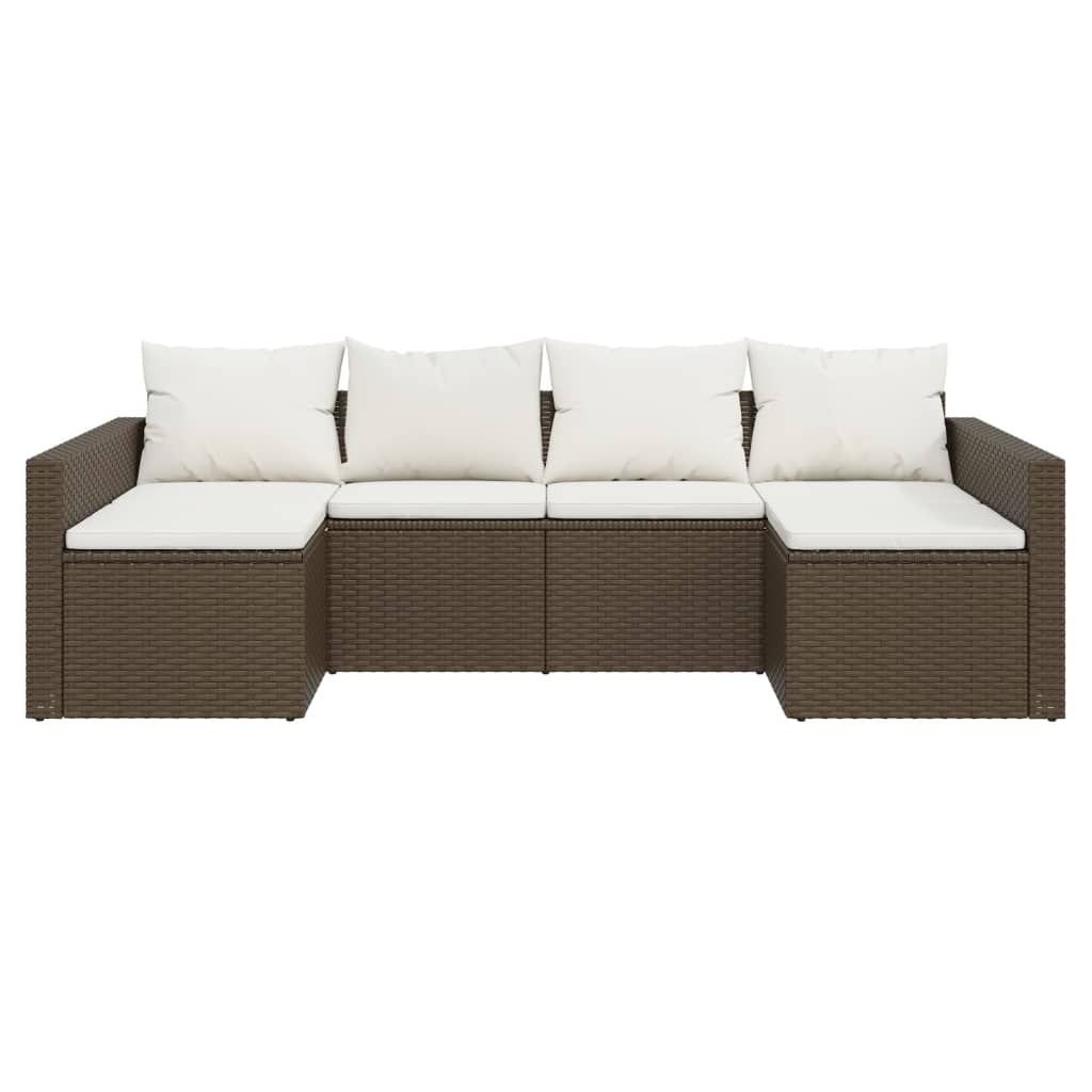 Set Divani da Giardino 2 pz con Cuscini in Polyrattan Marrone - homemem39