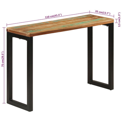 Tavolo Consolle 110x35x75 cm in Legno Massello di Recupero