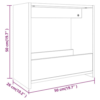 Tavolino Rovere Marrone 50x26x50 cm in Legno Multistrato