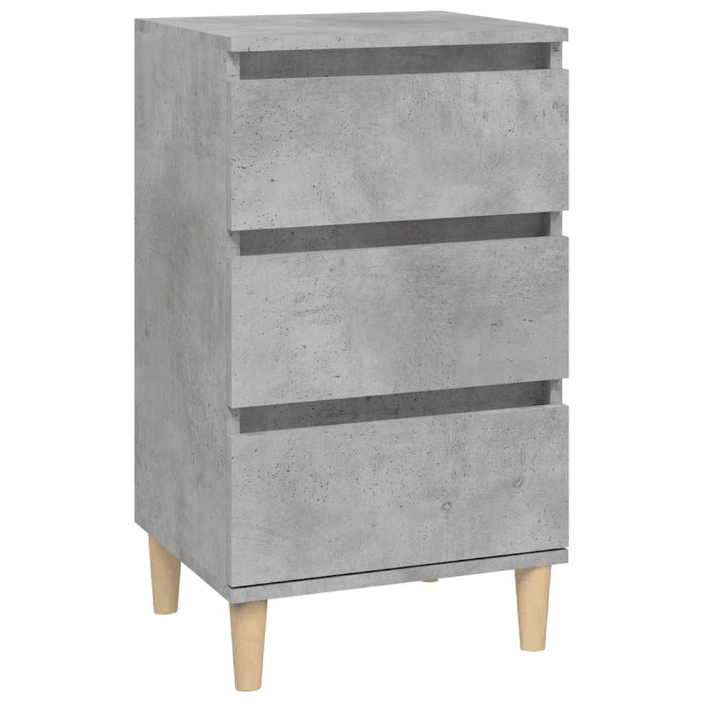 Comodino Grigio Cemento 40x35x70 cm in Legno Multistrato - homemem39