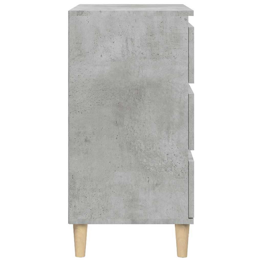 Comodino Grigio Cemento 40x35x70 cm in Legno Multistrato - homemem39