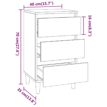 Comodino Grigio Sonoma 40x35x70 cm in Legno Multistrato