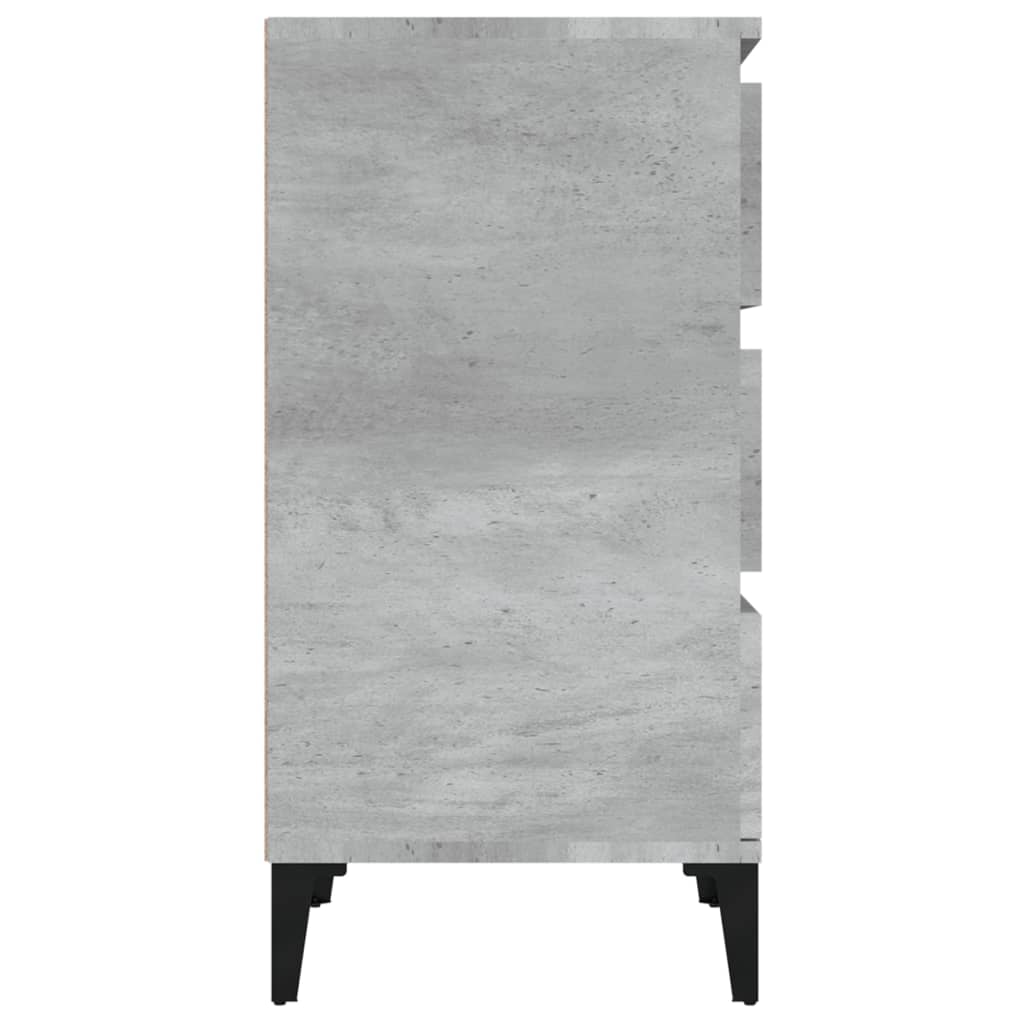 Comodino Grigio Cemento 40x35x70 cm in Legno Multistrato