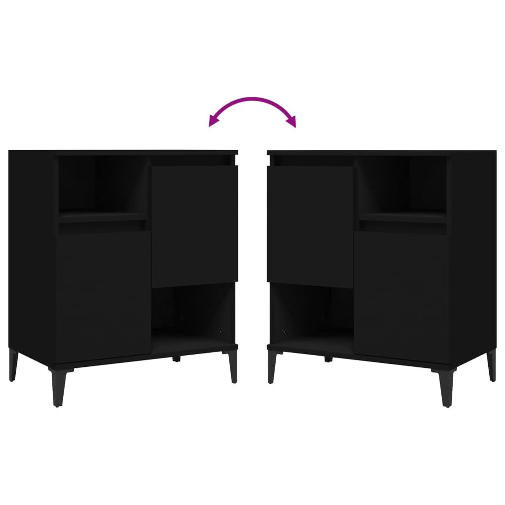 Credenza Nero 60x35x70 cm in Legno Multistrato