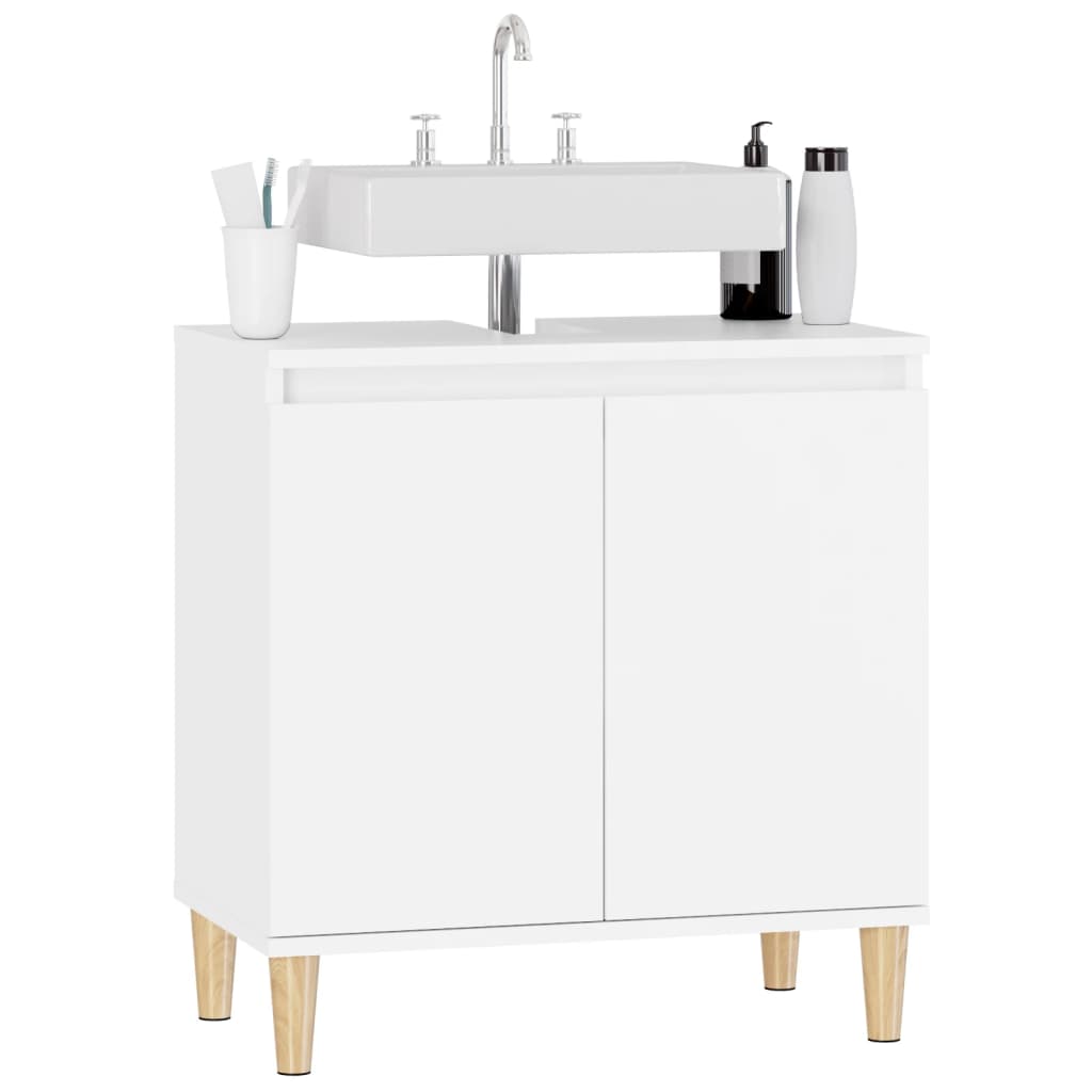 Mobile Lavabo Bianco 58x33x60 cm in Legno Multistrato - homemem39