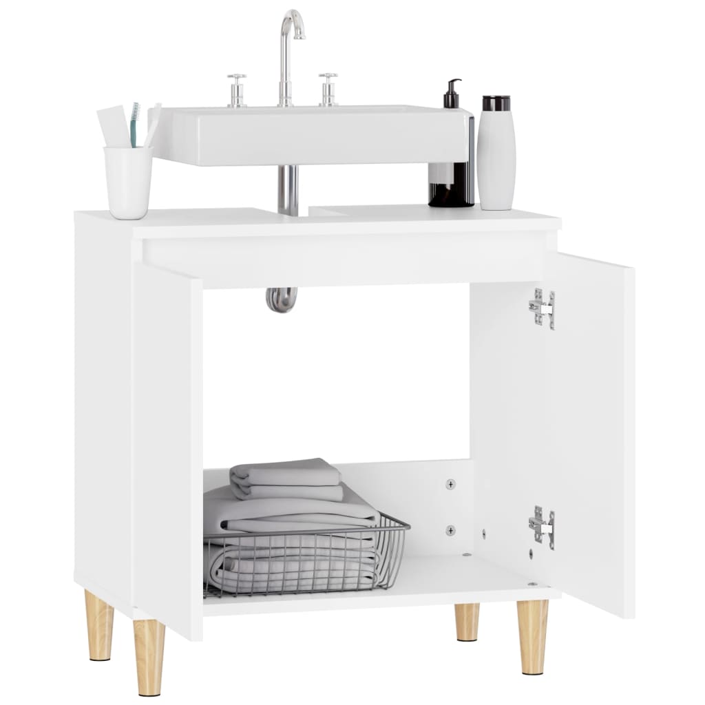 Mobile Lavabo Bianco 58x33x60 cm in Legno Multistrato - homemem39