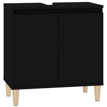 Mobile Lavabo Nero 58x33x60 cm in Legno Multistrato - homemem39