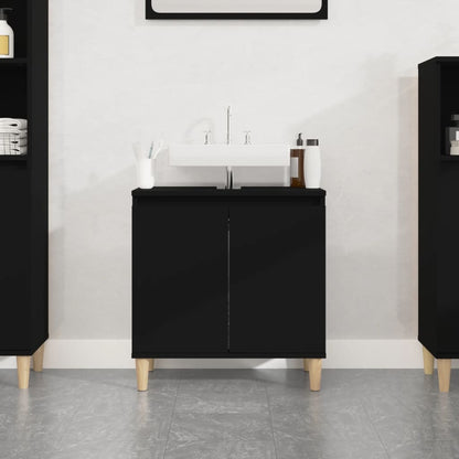 Mobile Lavabo Nero 58x33x60 cm in Legno Multistrato - homemem39