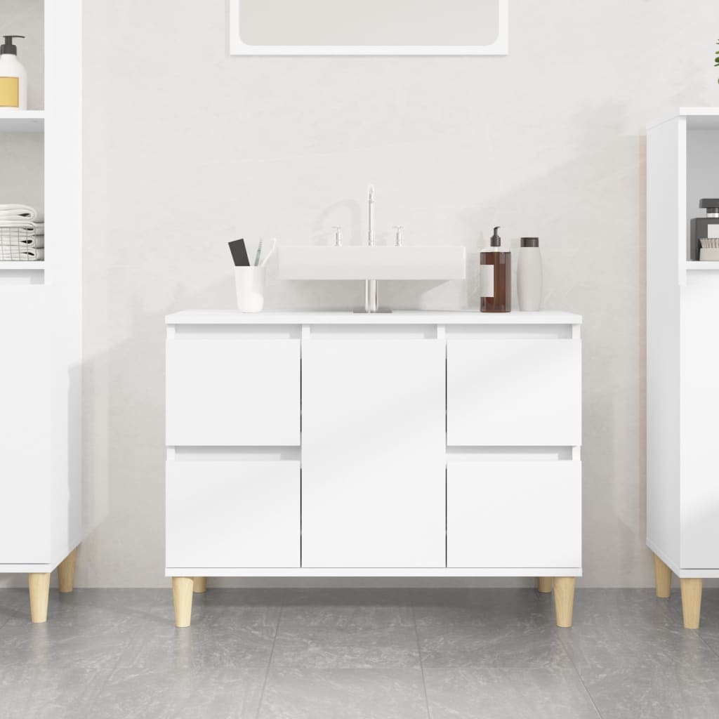 Mobile Lavabo Bianco 80x33x60 cm in Legno Multistrato - homemem39