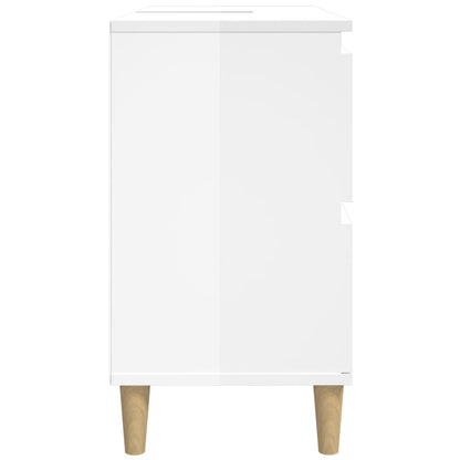 Mobile Lavabo Bianco Lucido 80x33x60 cm in Legno Multistrato - homemem39