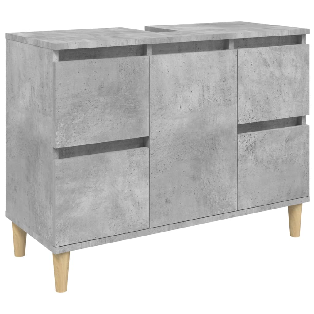 Mobile Lavabo Grigio Cemento 80x33x60 cm in Legno Multistrato - homemem39