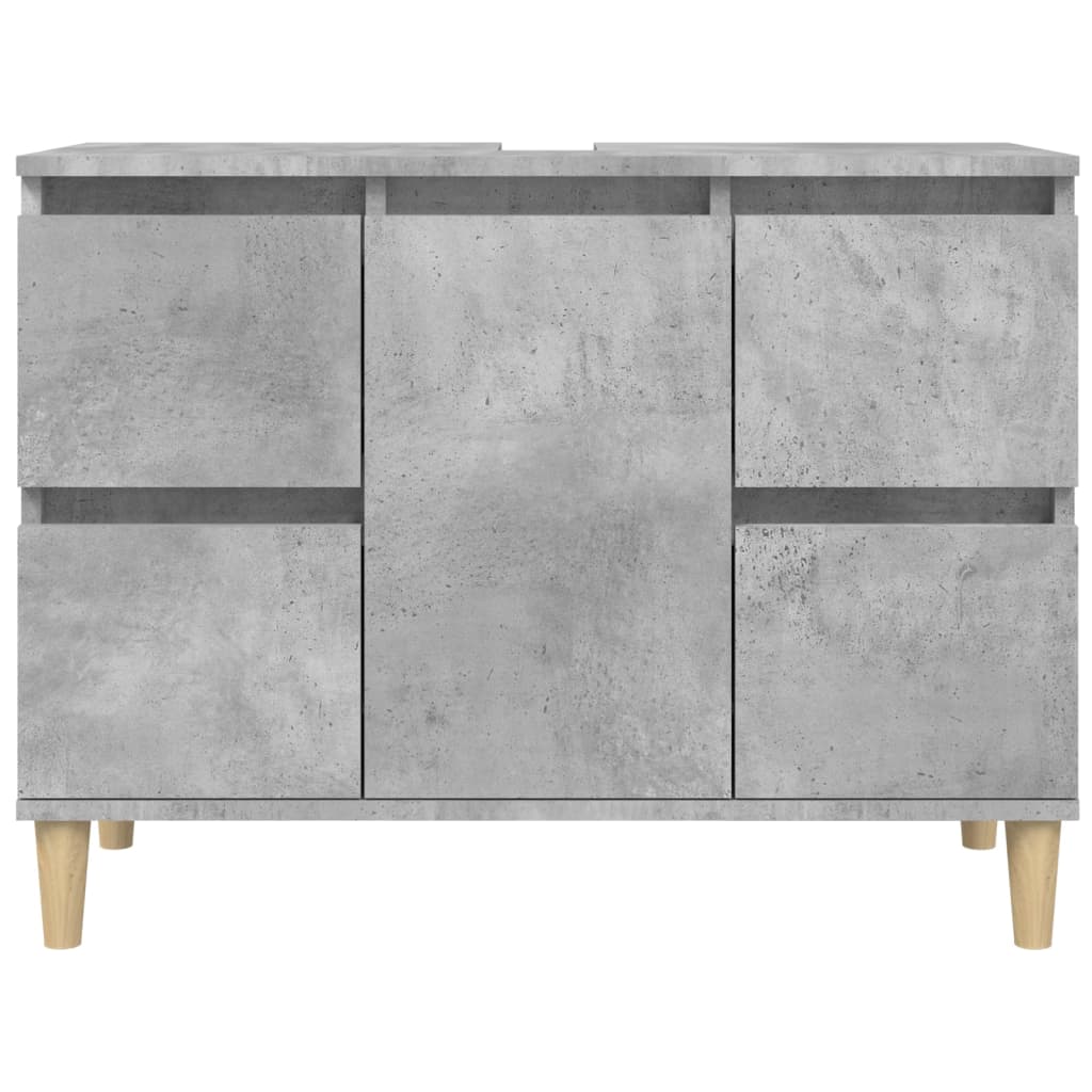 Mobile Lavabo Grigio Cemento 80x33x60 cm in Legno Multistrato - homemem39