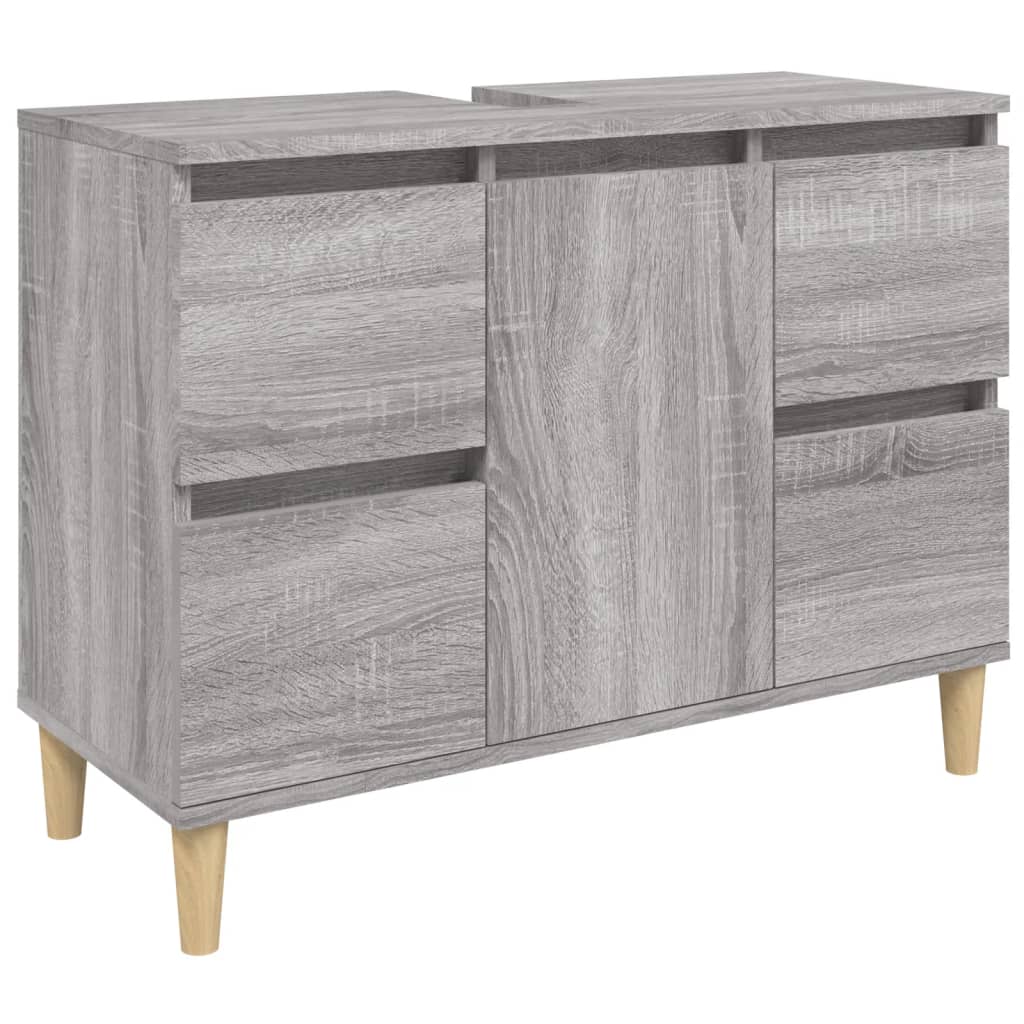 Mobile Lavabo Grigio Sonoma 80x33x60 cm in Legno Multistrato - homemem39