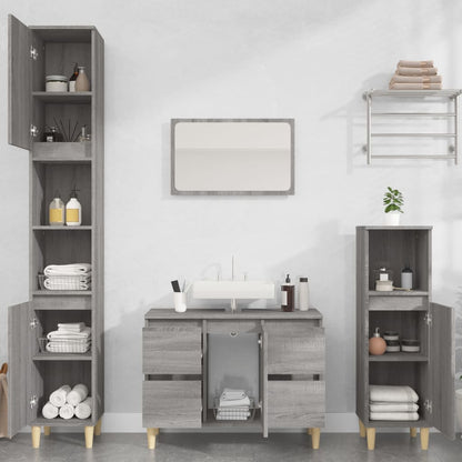 Mobile Lavabo Grigio Sonoma 80x33x60 cm in Legno Multistrato - homemem39