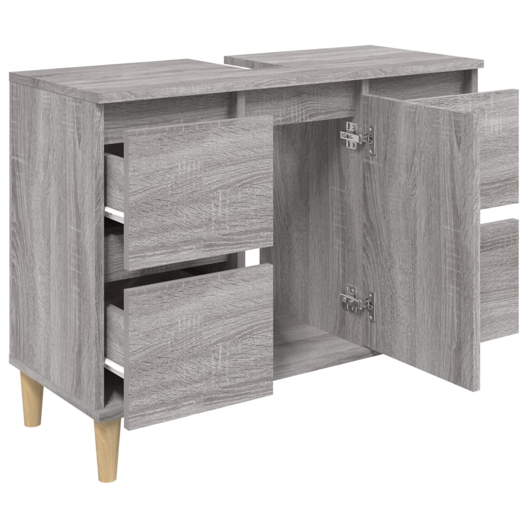 Mobile Lavabo Grigio Sonoma 80x33x60 cm in Legno Multistrato - homemem39