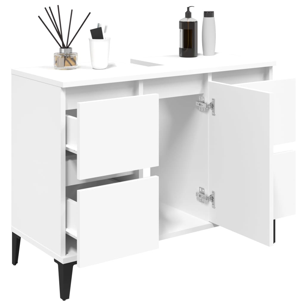 Mobile Lavabo Bianco 80x33x60 cm in Legno Multistrato - homemem39