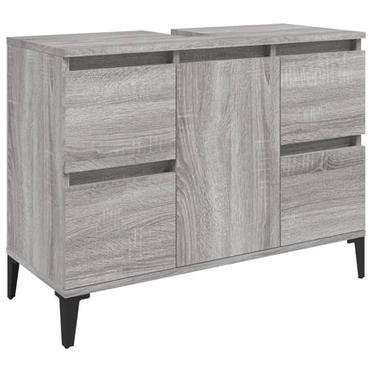 Mobile Lavabo Grigio Sonoma 80x33x60 cm in Legno Multistrato - homemem39