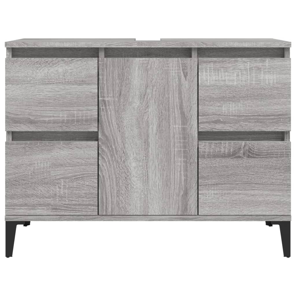 Mobile Lavabo Grigio Sonoma 80x33x60 cm in Legno Multistrato - homemem39