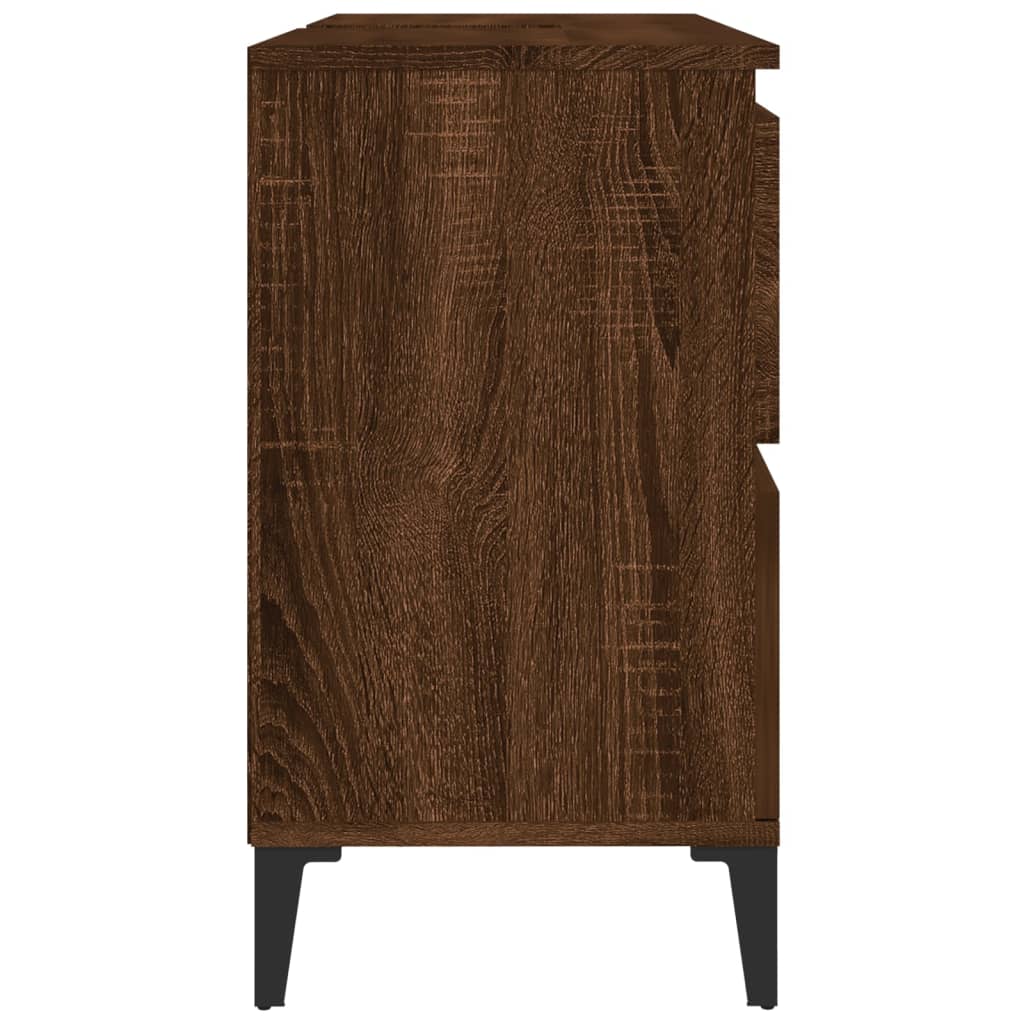 Mobile Lavabo Rovere Marrone 80x33x60 cm in Legno Multistrato - homemem39