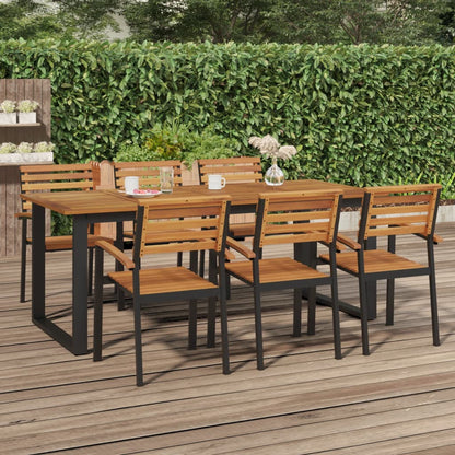 Tavolo Giardino con Gambe a U 200x90x75cm Legno Massello Acacia - homemem39