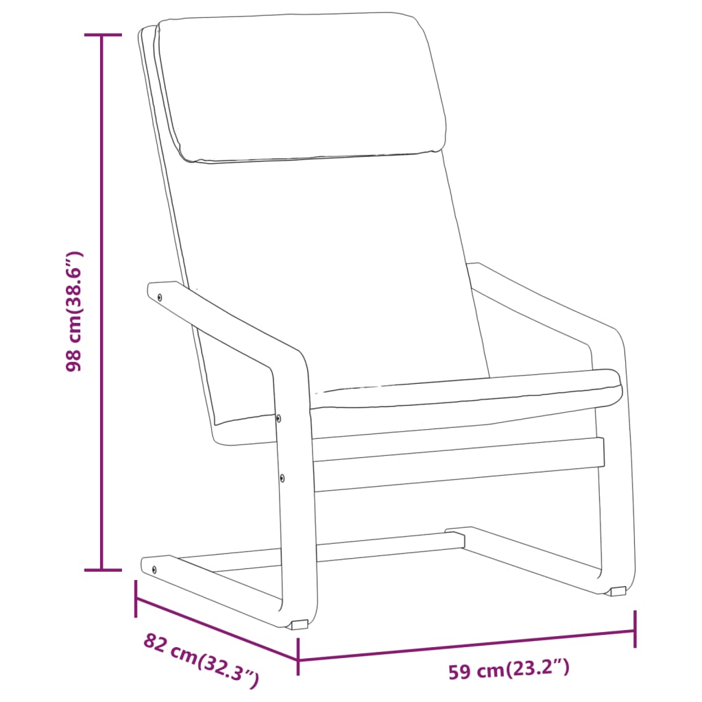 Sedia Relax Marrone Scuro in Tessuto - homemem39