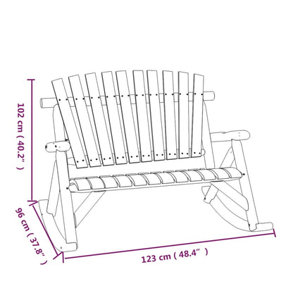 Panca Dondolo Giardino 2Posti 123x96x102cm Massello Abete Rosso - homemem39