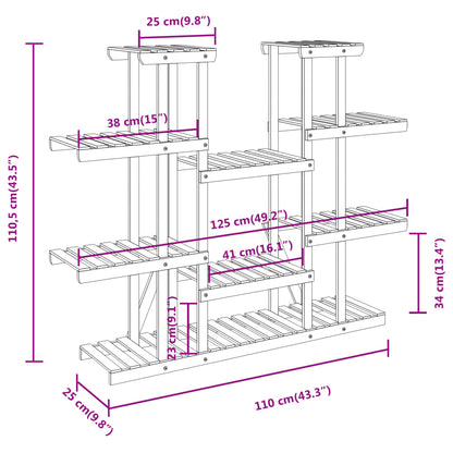 Portafiori 110x25x110,5 cm in Legno Massello di Abete - homemem39