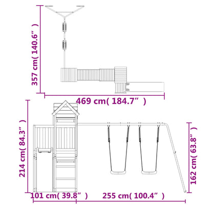 Set da Gioco da Esterno in Legno Massello di Pino - homemem39