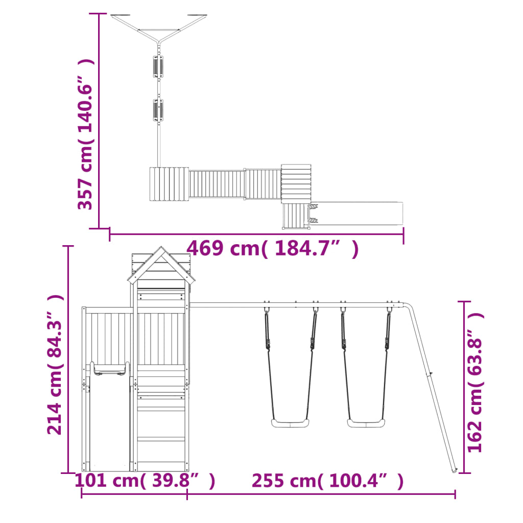 Set da Gioco da Esterno in Legno Massello di Douglas - homemem39