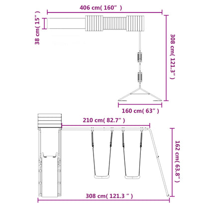 Set da Gioco da Esterno in Legno di Pino Impregnato - homemem39