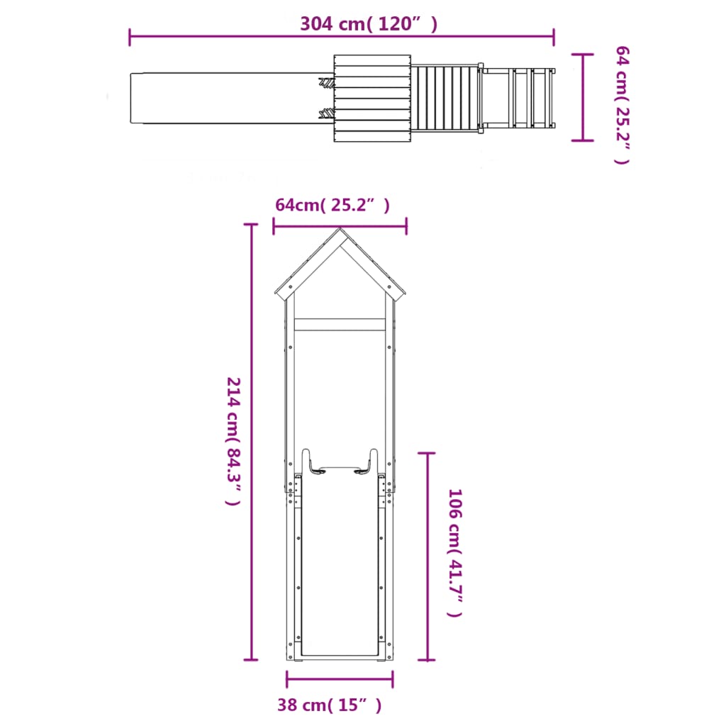 Set da Gioco da Esterno in Legno Massello di Douglas - homemem39