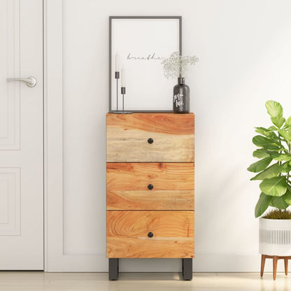 Credenza con 3 Cassetti 40x33,5x75 cm Legno Massello di Acacia